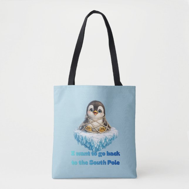 Pinguin-Klimawandel-Schutz-Design Tasche (Vorderseite)