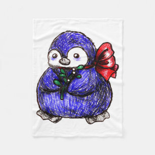 Pinguin-Küken Fleecedecke