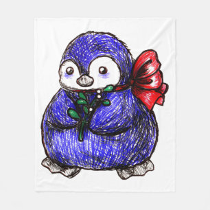 Pinguin-Küken Fleecedecke