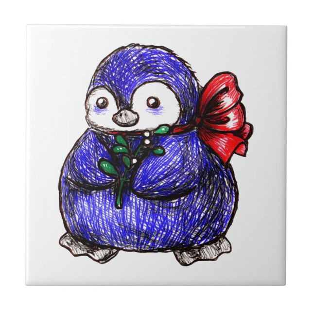 Pinguin-Küken Fliese (Vorderseite)