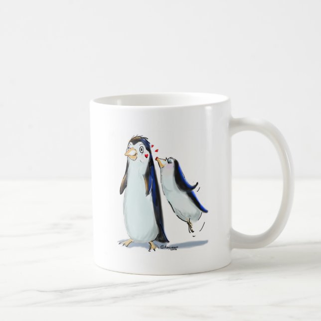 Pinguin-Kuss Kaffeetasse (Rechts)