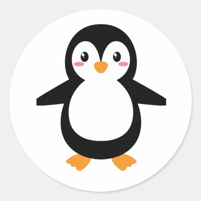 Pinguin-Leben Runder Aufkleber (Vorderseite)