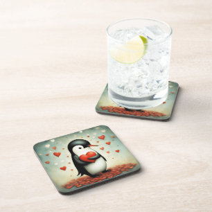 Pinguin Liebe 1 Getränkeuntersetzer