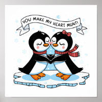 Pinguin Liebe: Adorable 'Heart Melting' Couple Art
