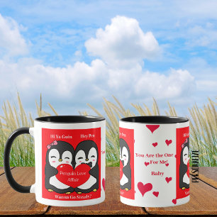 Pinguin Liebe Affäre Tasse - Personalisiert