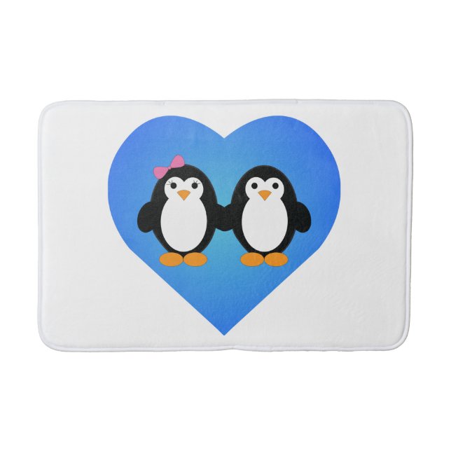 Pinguin-Liebe Badematte (Vorderseite)
