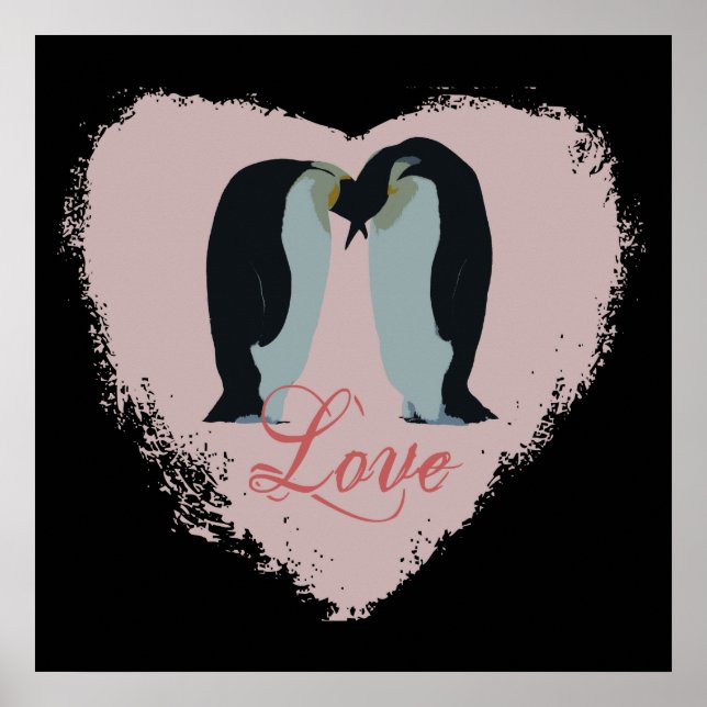 Pinguin Liebe Heart Poster (Vorne)