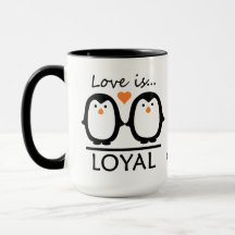 Pinguin Liebe individuellen Namen & DattelTasse