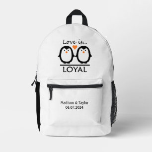 Pinguin Liebe individuellen Namen & Datum Bedruckter Rucksack