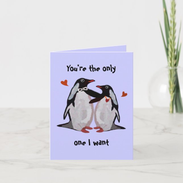 Pinguin-Liebe-Jubiläumskarte Karte (Vorderseite)