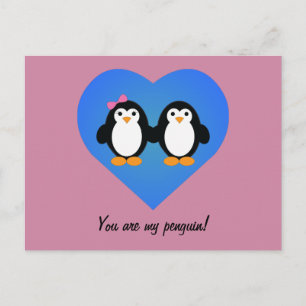 Pinguin-Liebe Postkarte