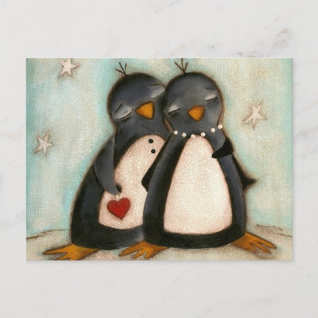 Pinguin-Liebe - Postkarte (Vorderseite)