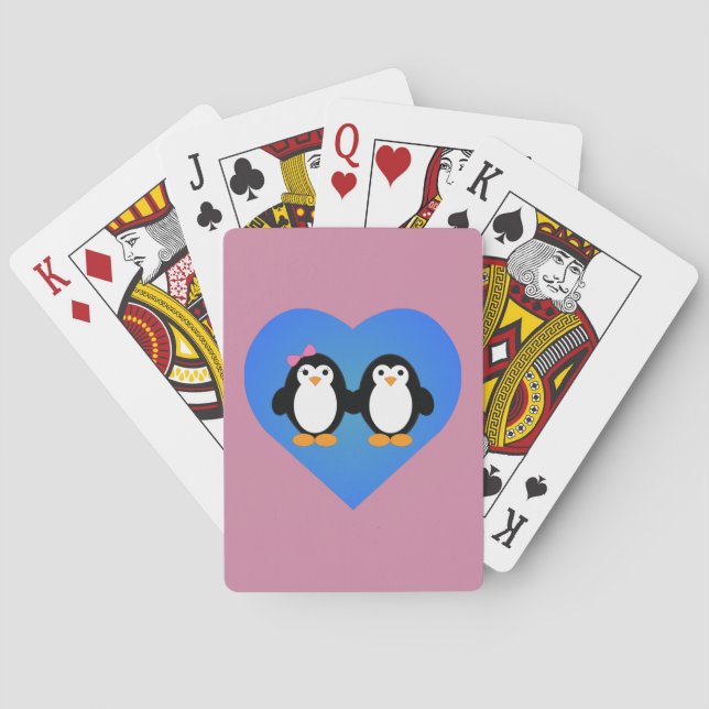 Pinguin-Liebe Spielkarten (Rückseite)