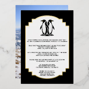 Pinguin-Liebes-Probeessen-Einladung Folieneinladung