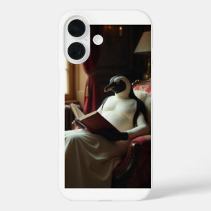 Pinguin liest ein Buch iPhone 16 Hülle