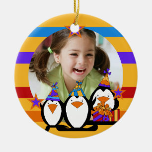 Pinguin Maßgeschneidertes Foto Geburtstagskäpsel Keramik Ornament