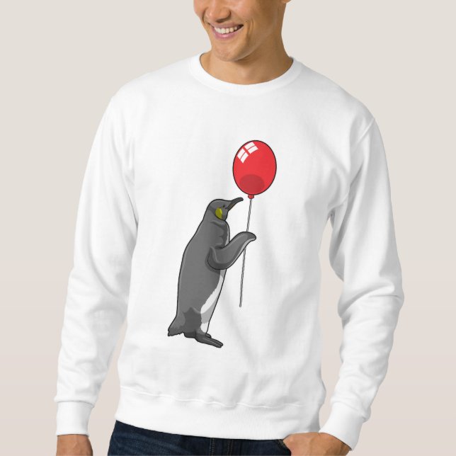Pinguin mit Balloon Sweatshirt (Vorderseite)