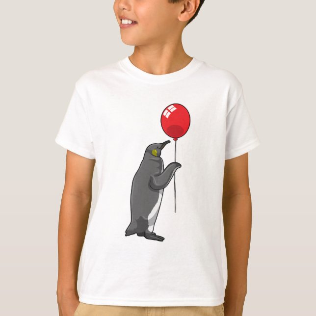 Pinguin mit Balloon T-Shirt (Vorderseite)