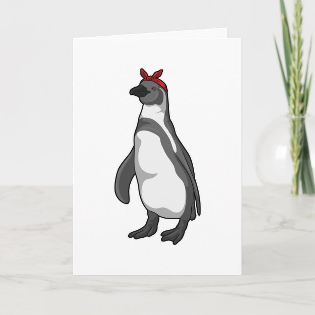 Pinguin mit Bandana Karte (Vorderseite)