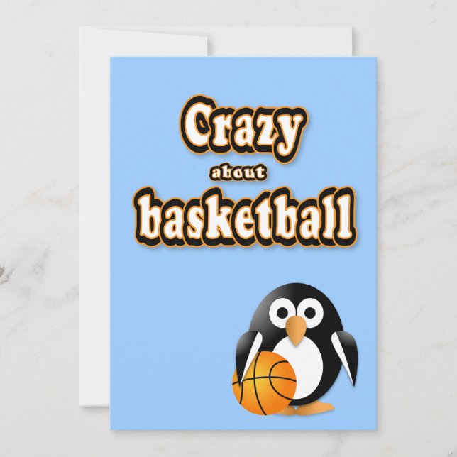 Pinguin mit Basketball (Vorderseite)