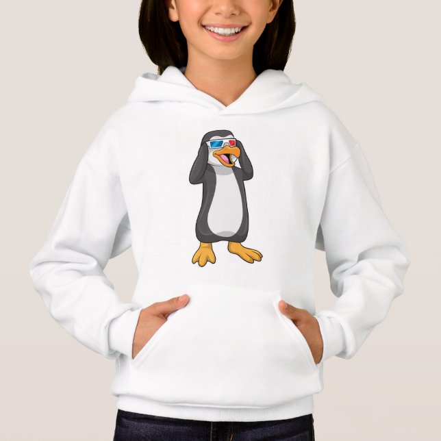 Pinguin mit Brille Hoodie (Vorderseite)