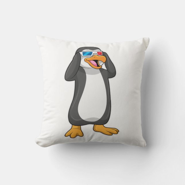 Pinguin mit Brille Kissen (Vorderseite)