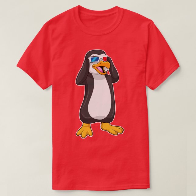 Pinguin mit Brille T-Shirt (Design vorne)