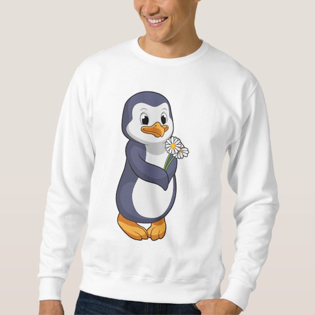 Pinguin mit Daisy Sweatshirt (Vorderseite)