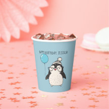 Pinguin mit einem Ballon Personalisierten Geburtst
