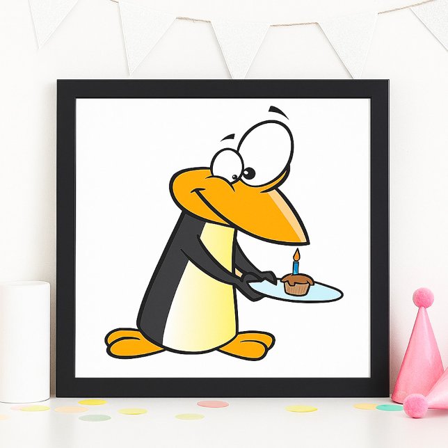 Pinguin mit einem Cupcake Poster (Von Creator hochgeladen)