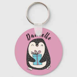 Pinguin mit einem vorhandenen Personalisierten PIn Schlüsselanhänger