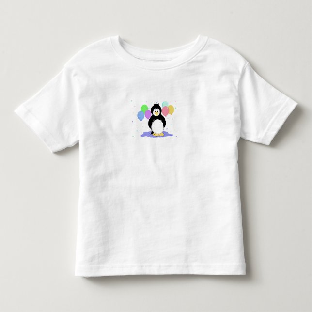 Pinguin mit farbenfrohen Balloons Kleinkind T-shirt (Vorderseite)