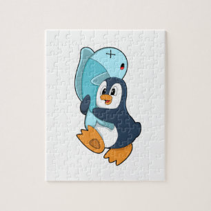 Pinguin mit Fisch