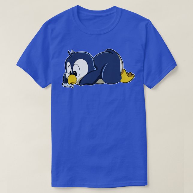 Pinguin mit Fisch 2 T-Shirt (Design vorne)