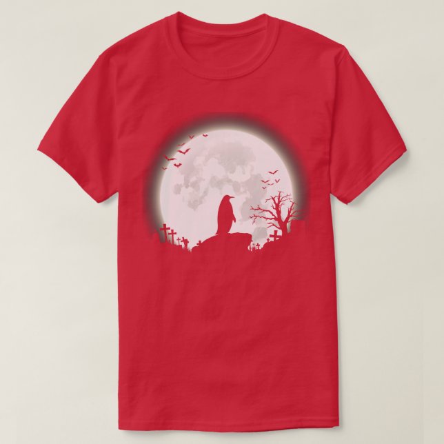 Pinguin mit großem Mondhallouuuuuuuuuuuuuuntergrun T-Shirt (Design vorne)