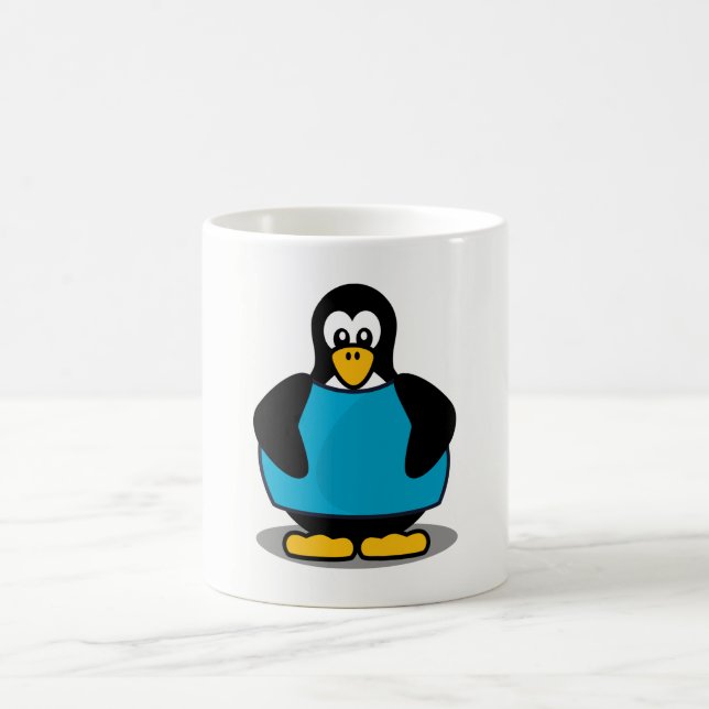 Pinguin mit Hemd Kaffeetasse (Mittel)