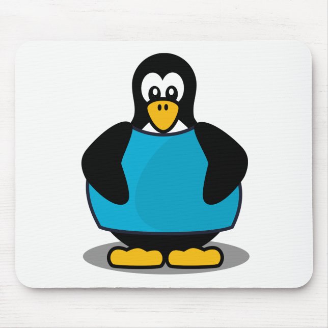 Pinguin mit Hemd Mousepad (Vorne)