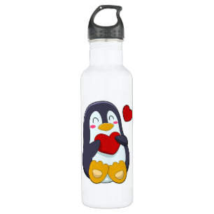Pinguin mit Herz Edelstahlflasche