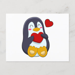 Pinguin mit Herz Postkarte