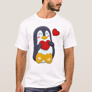 Pinguin mit Herz T-Shirt
