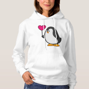 Pinguin mit Herzballon Hoodie