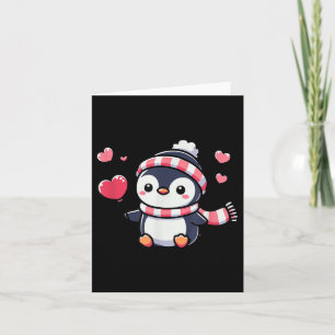 Pinguin mit Herzballon Karte