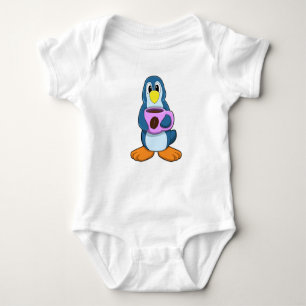 Pinguin mit Kaffee-Cup Baby Strampler