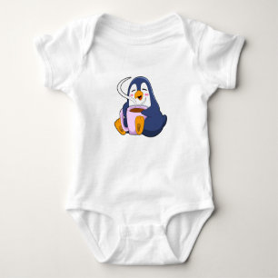 Pinguin mit Kaffee-Cup Baby Strampler