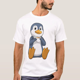 Pinguin mit Kaffeetasse T-Shirt