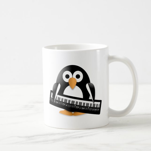 Pinguin mit Klavier Kaffeetasse (Rechts)
