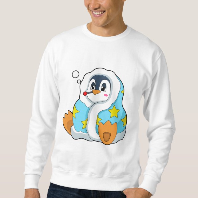 Pinguin mit klinischem Thermometer Sweatshirt (Vorderseite)