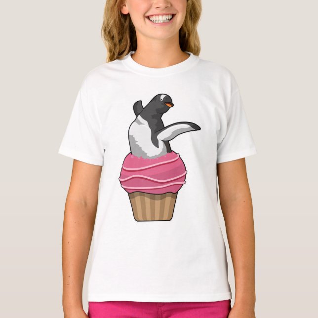 Pinguin mit Muffin T-Shirt (Vorderseite)