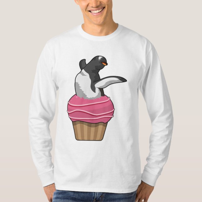 Pinguin mit Muffin T-Shirt (Vorderseite)