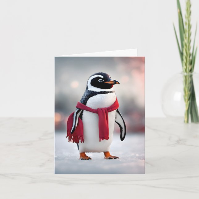 Pinguin mit rotem Scarf (Vorderseite)